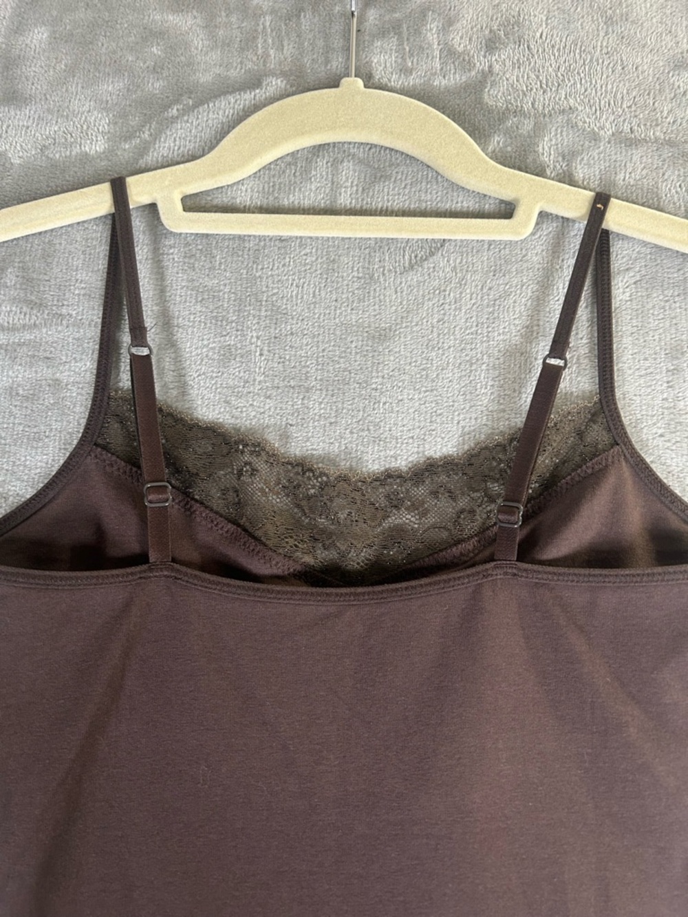 Express Lace Trim Slip Dress Cami - Dark Brown - Picture 10 of 10